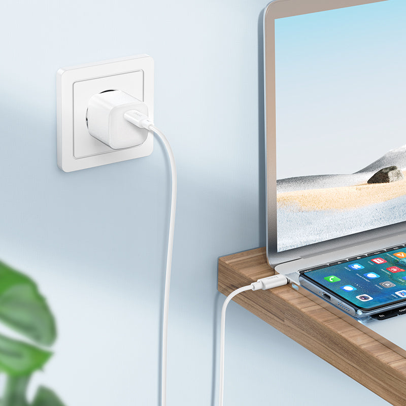 Hoco X88 Gratified 60W charging data cable for USB-C to USB-C packaged - White