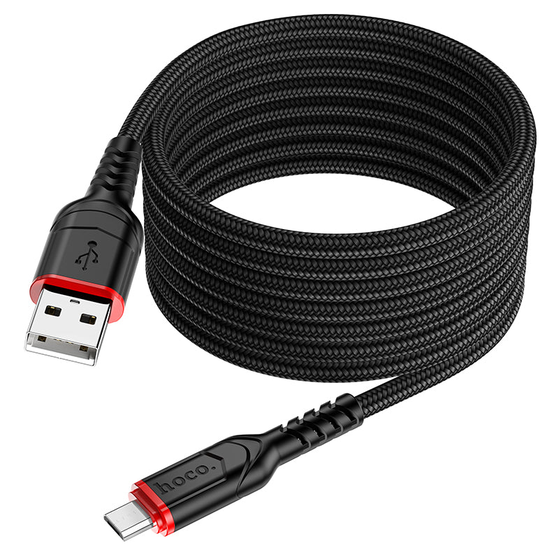 Hoco X59 200cm USB-A To Micro USB Victory charging data cable for Micro - Black