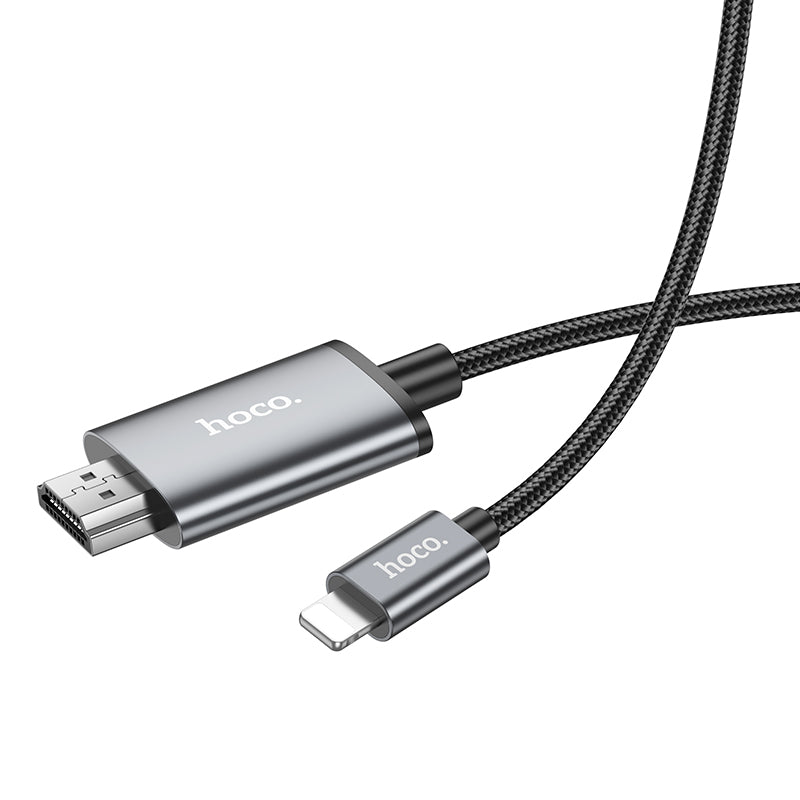 Hoco UA27 HD on-screen cableLightning Male To HDMI Male - Metal grey