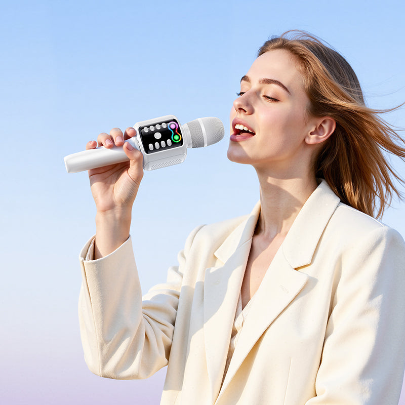 Hoco L24 Shine karaoke microphone - White
