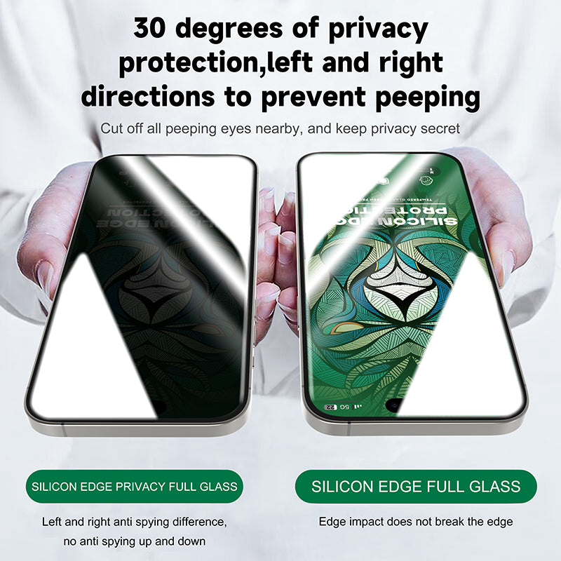 iPhone 16 LITO D Ultra Silicone Edge Privacy Full Glass - Clear