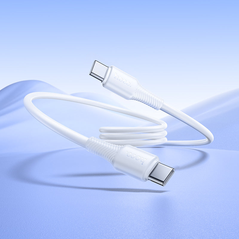 Hoco X120 USB-C to USB-C Bend-Resistant 60W charging data cable C to C(packaged) - White