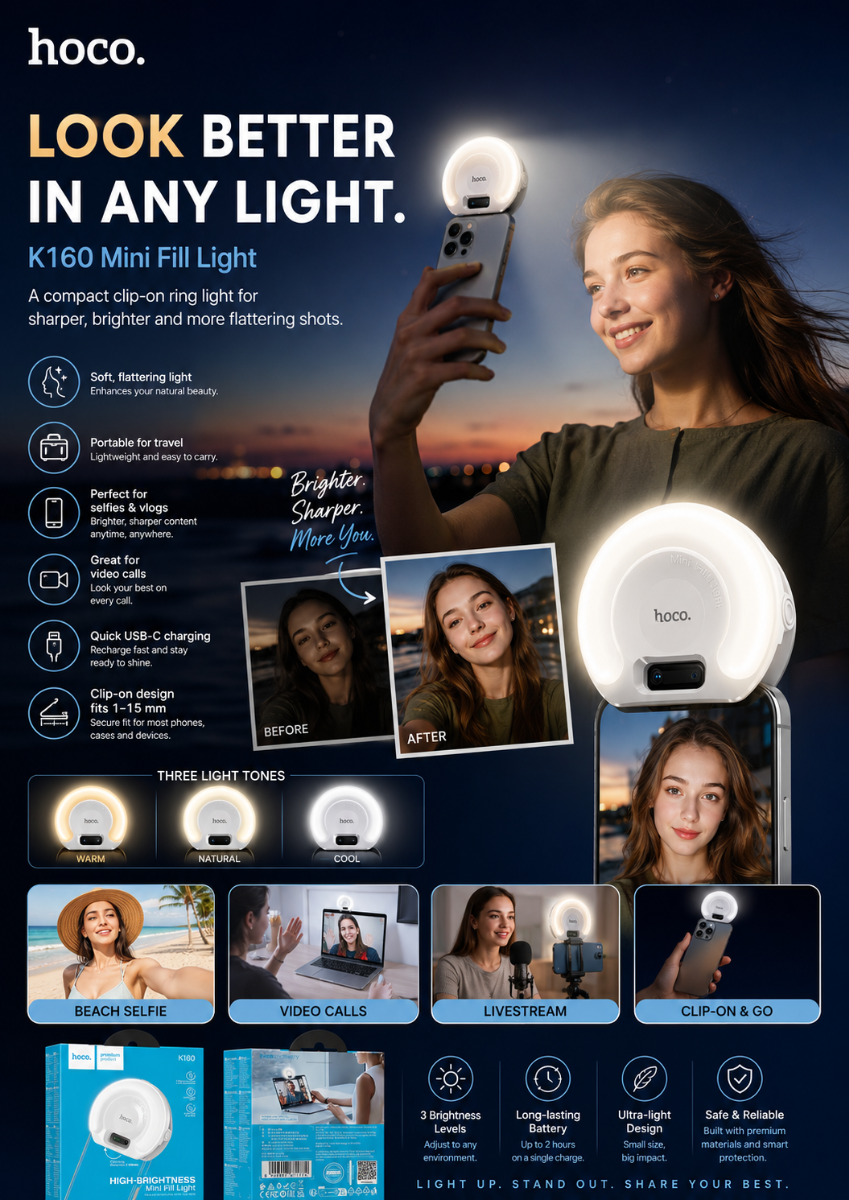Hoco K160 Olas fill light - White