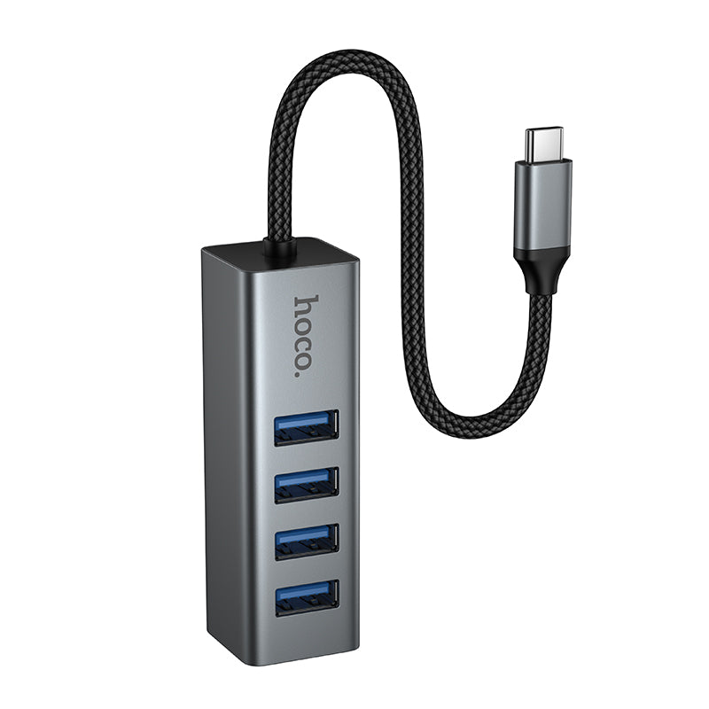 Hoco HB1C 4-in-1 converter(USB-C to USB3.0*4) - Metal gray