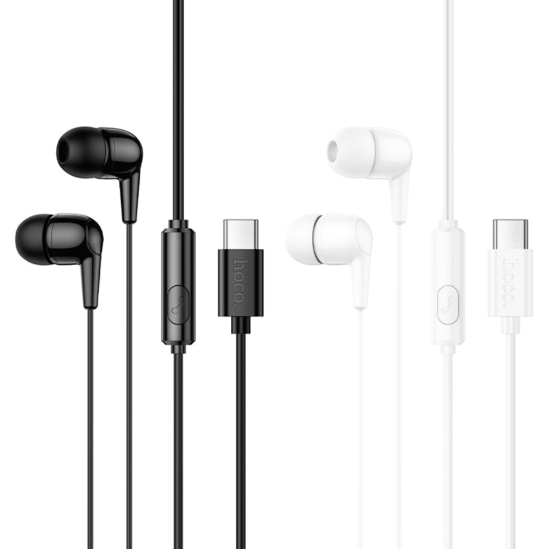 Hoco M97 Enjoy universal digital earphones with microphone USB-C - White