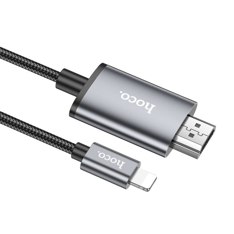 Hoco UA27 HD on-screen cableLightning Male To HDMI Male - Metal grey