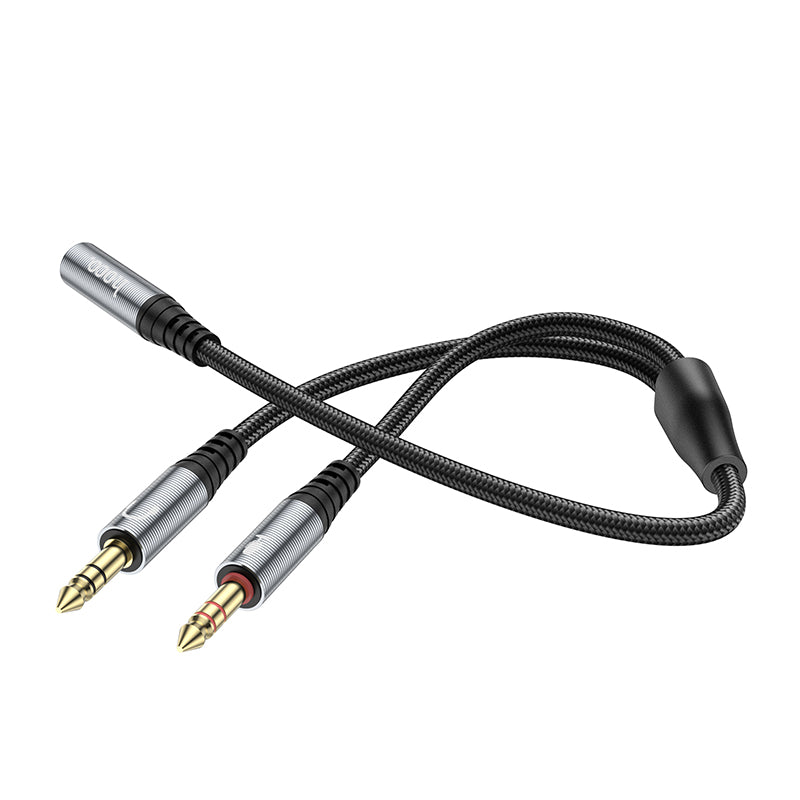 Hoco UPA21 2-in-1 3.5 headset audio adapter cable(female to 2*male) - Black