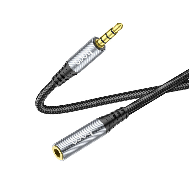 Hoco UPA20 3.5 audio extension cable male to female(L=1M) - metal grey