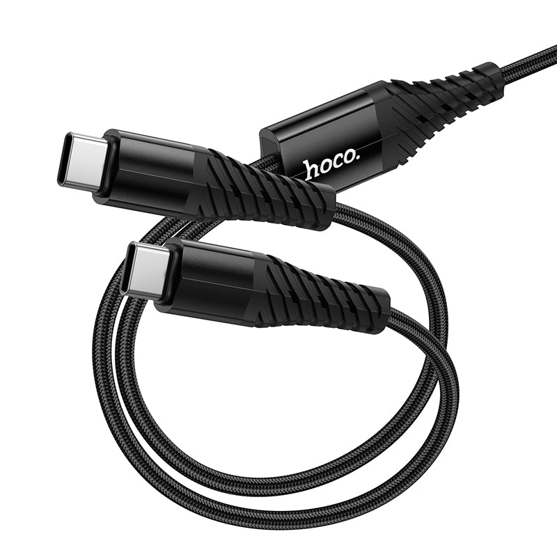 Hoco X123 Victory 2-in-1 charging cable(C to C+C) - Black
