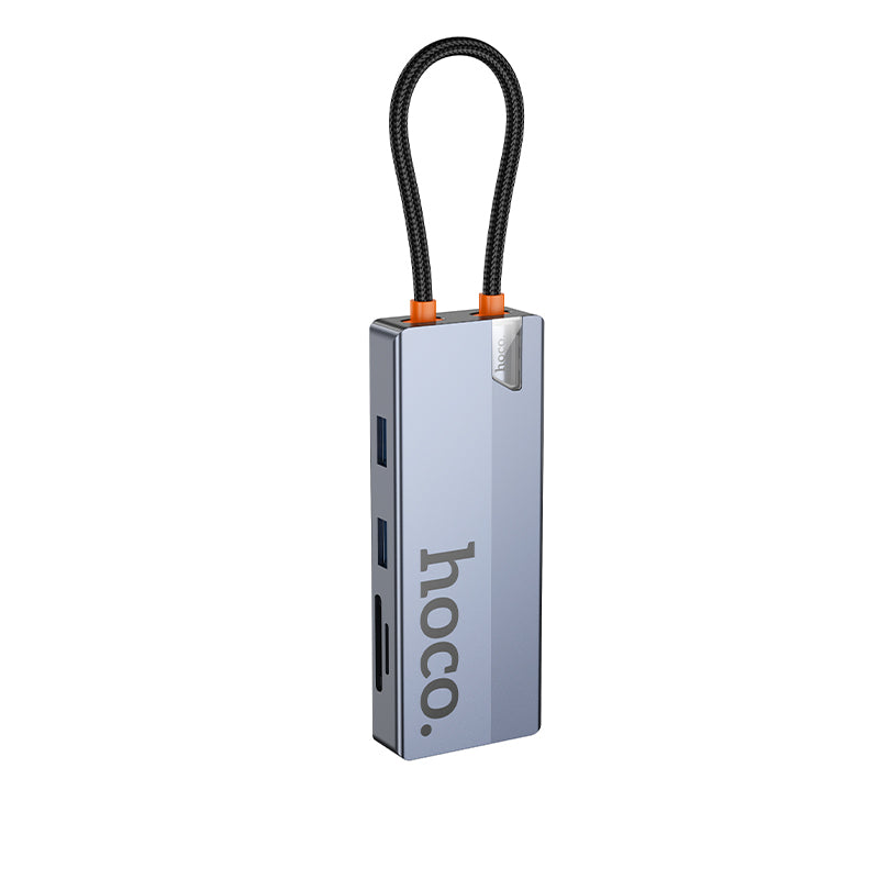 Hoco HB52 8-in-1 multi-function converter HDMI RJ45 SD TF PD Type-C3.0 USB3.0 2 - deep space gray