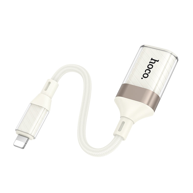 Hoco UA39 Crystal Lightning male to USB-A female 2.0 adapter - Apricot