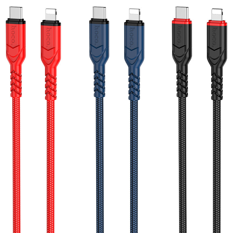 Hoco X59 200cm USB-C To Lightning Victory PD charging data cable iP - Black