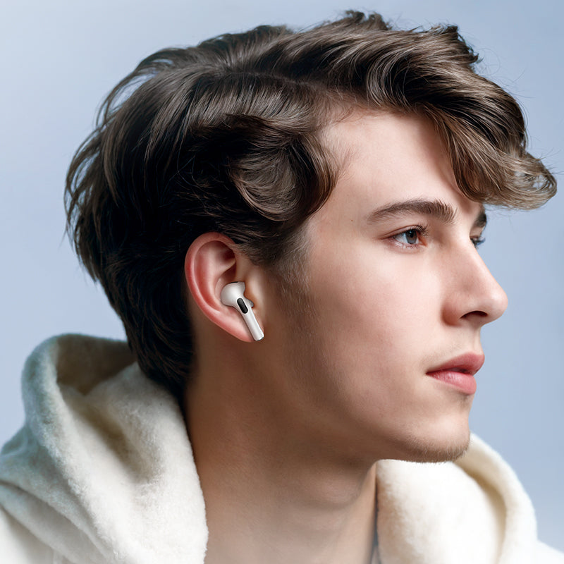 BOROFONE BW76 ANC Touchscreen True Wireless Earbuds - White
