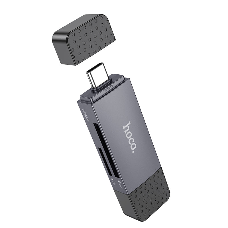 Hoco HB45 Spirit 2-in-1 USB/USB-C 3.0 card reader - metal gray