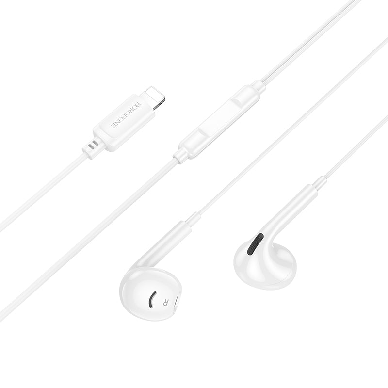 BOROFONE BM96 Lightning Wired Earphones with Microphone - White