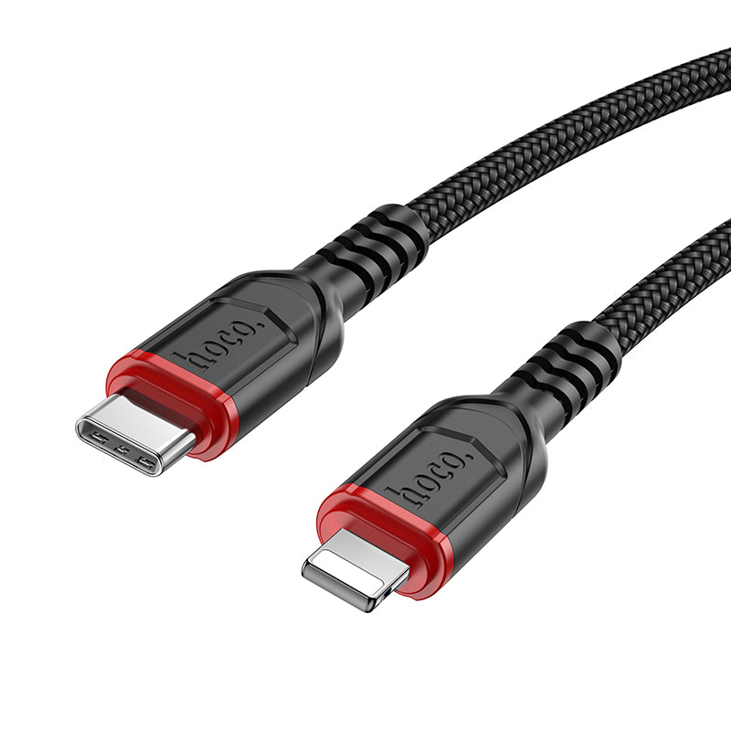 Hoco X59 300cm USB-C To Lightning Victory PD charging data cable iP - Black
