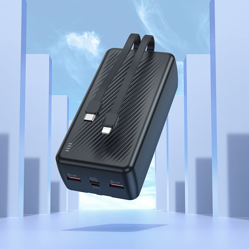 BOROFONE BJ57B 30000mAh 22.5W PD20W Power Bank with Cable - Black