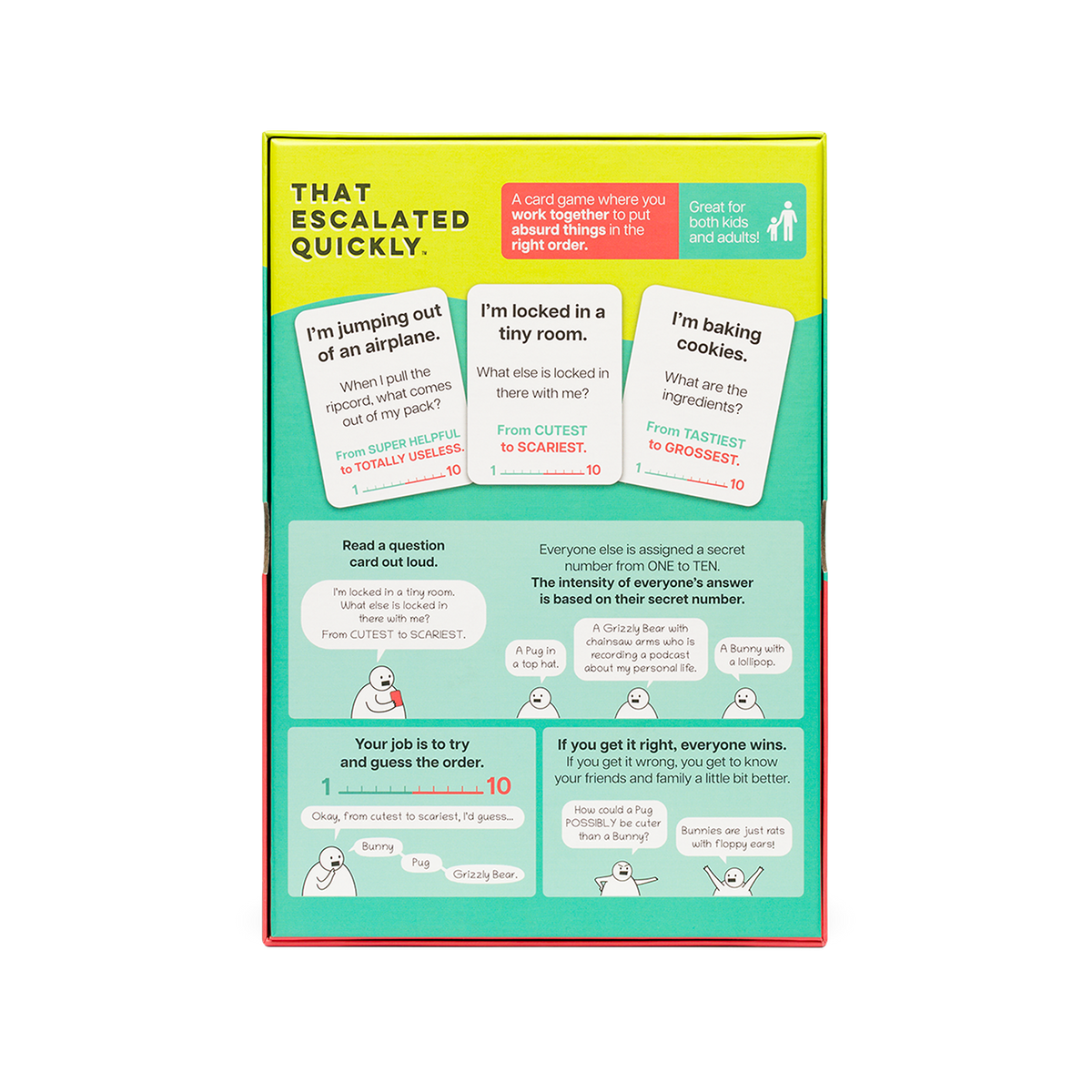 Back of That Escalated Quickly game box