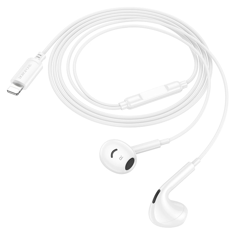 BOROFONE BM96 Lightning Wired Earphones with Microphone - White