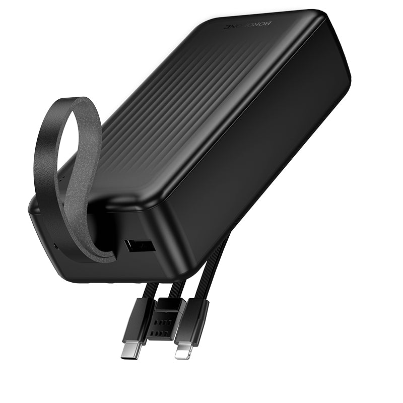 BOROFONE BJ79B 30000mAh Power Bank with 3 Built-In Cables - Black