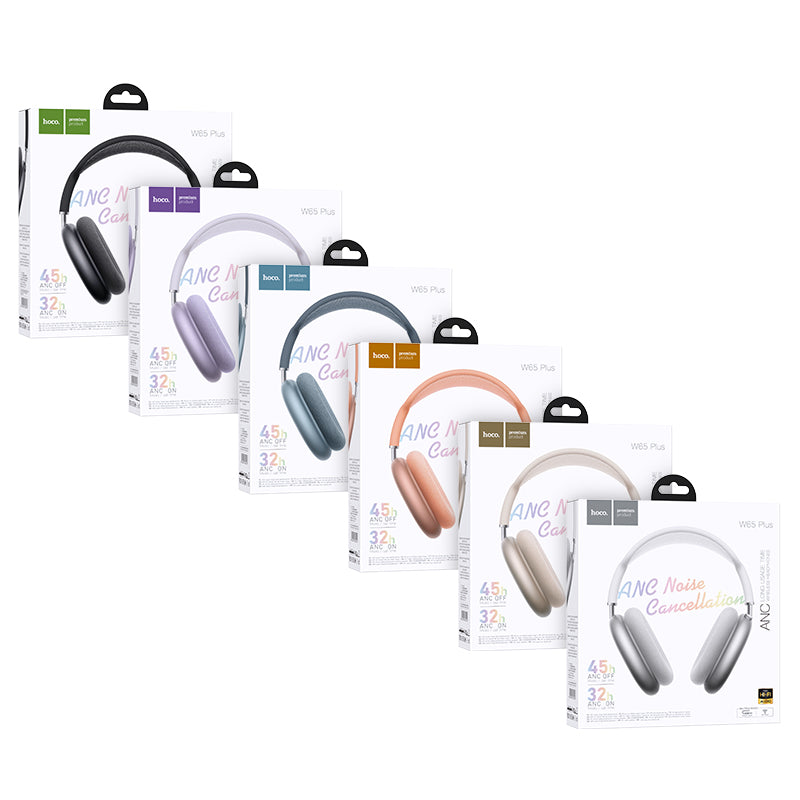 Hoco W65 Plus Happy ANC Bluetooth headphones - silver