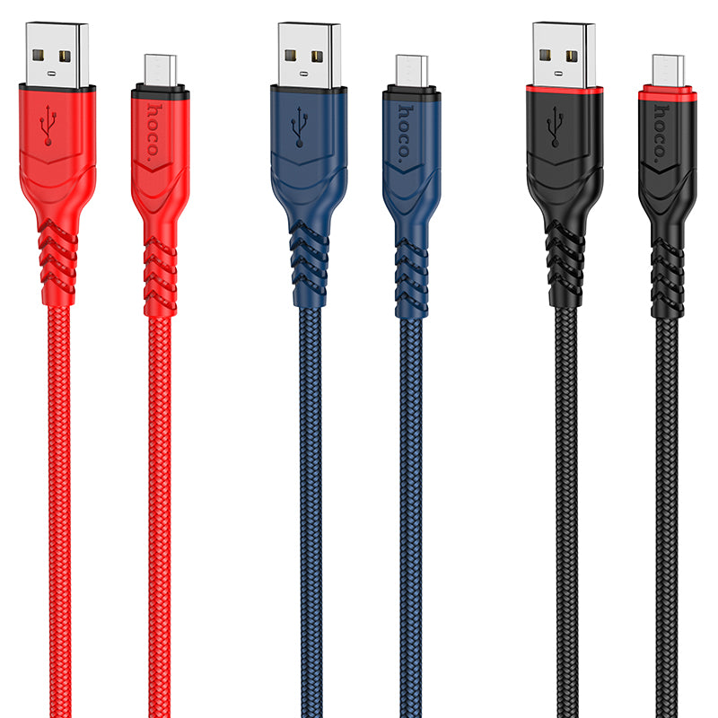 Hoco X59 200cm USB-A To Micro USB Victory charging data cable for Micro - Black
