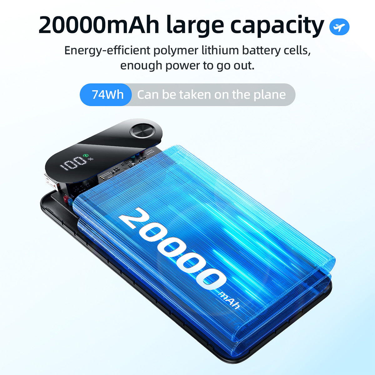 Hoco J154A CCC 20000mAh 22.5W+PD20W Victorious fully compatible power bank(20000mAh) - Black