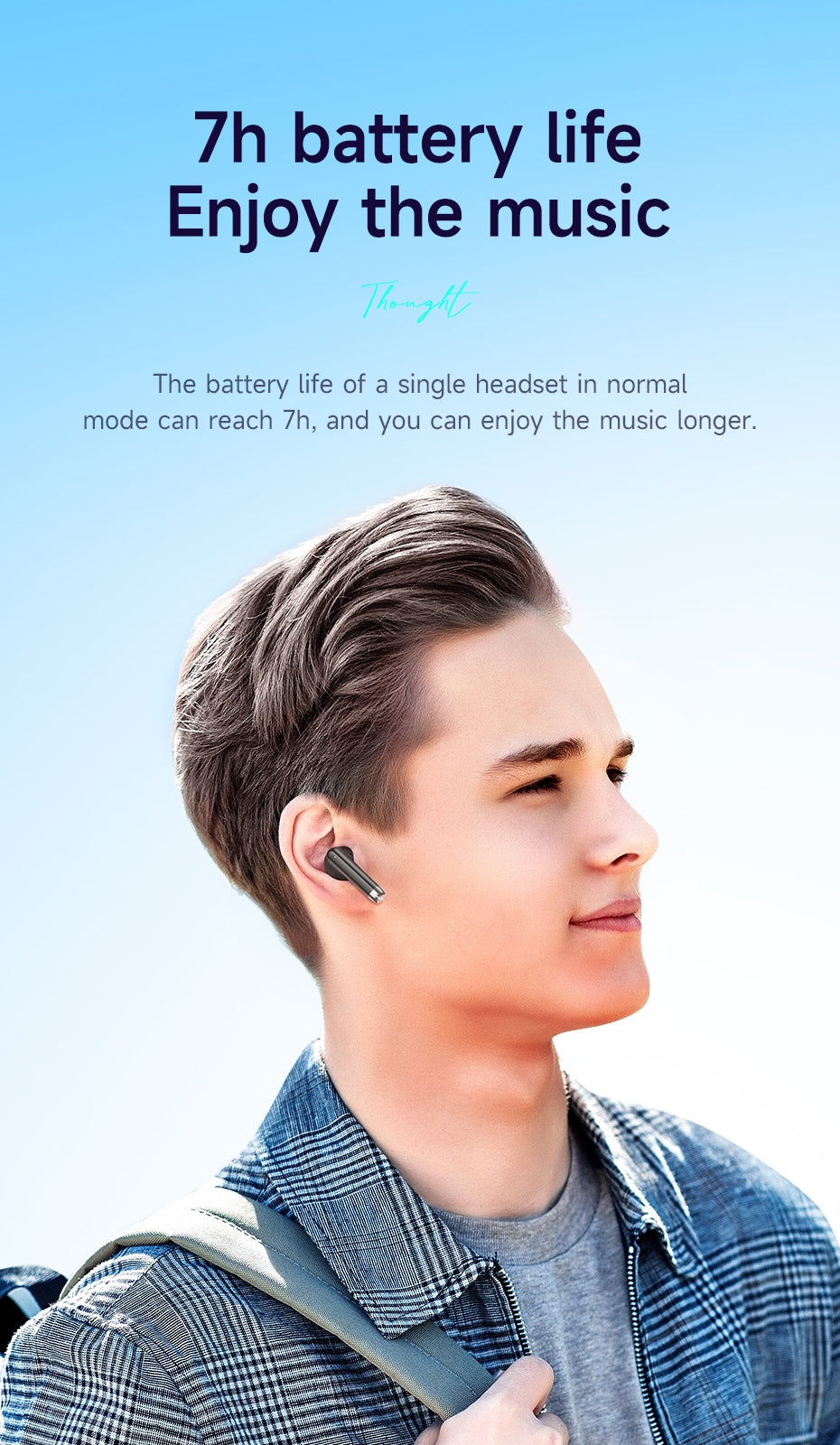 Hoco EQ2 7 Hours Thought Physical Noise Cancellation True Wireless Earphones - White