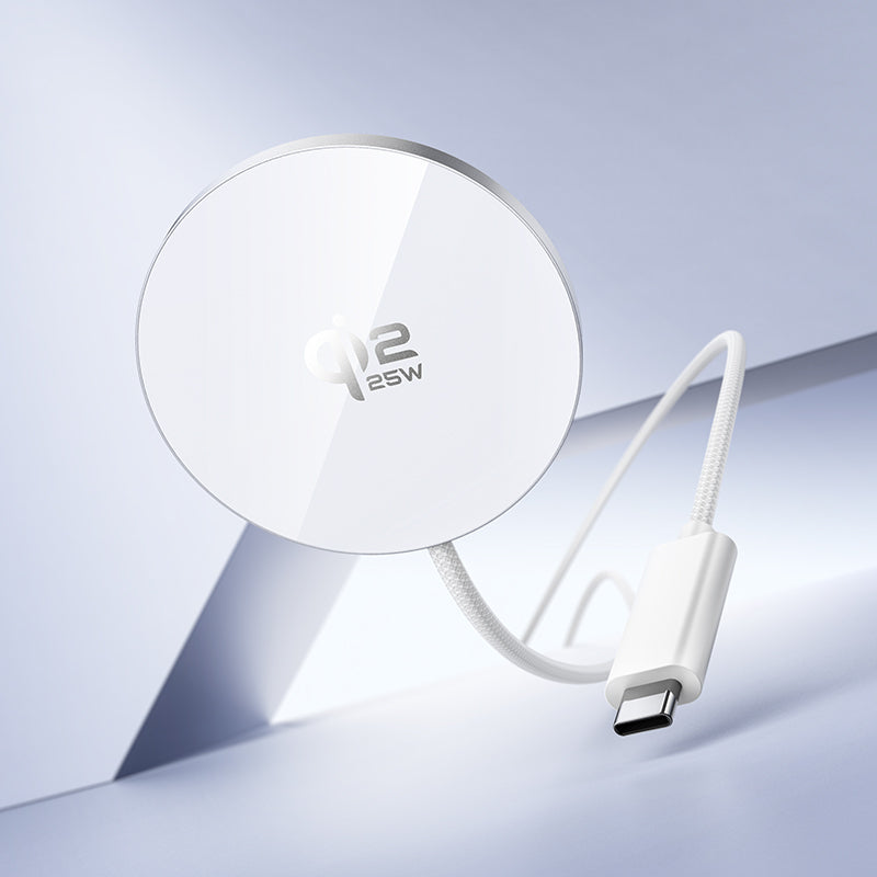 Hoco CW63 Pro Fast Qi2.2 25W Fast magnetic wireless fast charger (MagSafe Compatible) - White