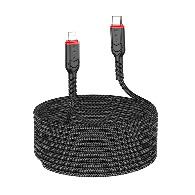 Hoco X59 300cm USB-C To Lightning Victory PD charging data cable iP - Black
