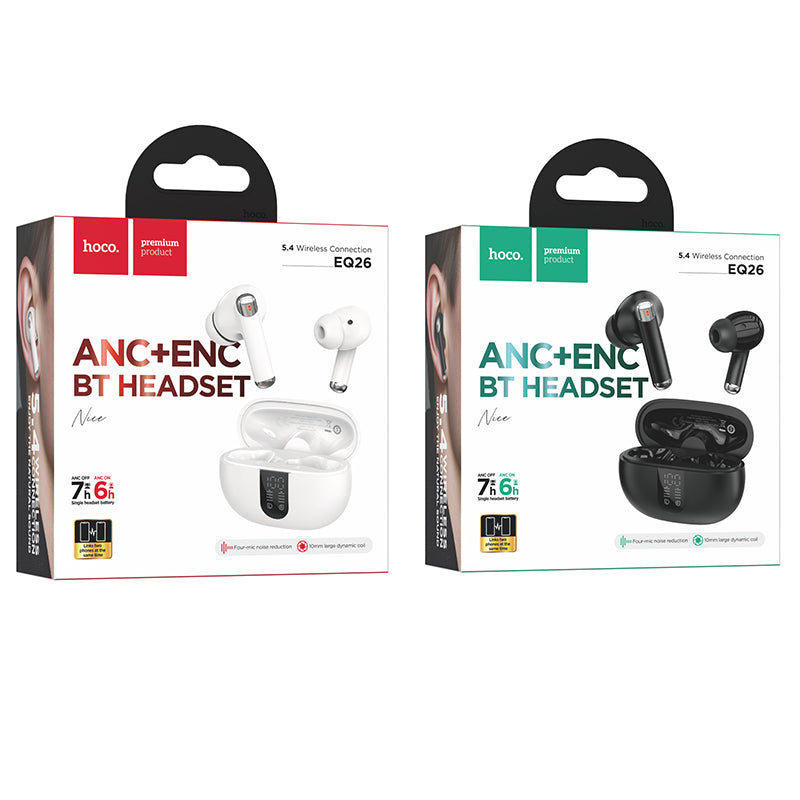 Hoco EQ26 ANC+ENC Nice true wireless BT headset - Black