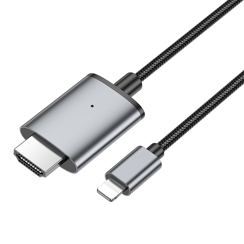 Hoco UA27 HD on-screen cableLightning Male To HDMI Male - Metal grey