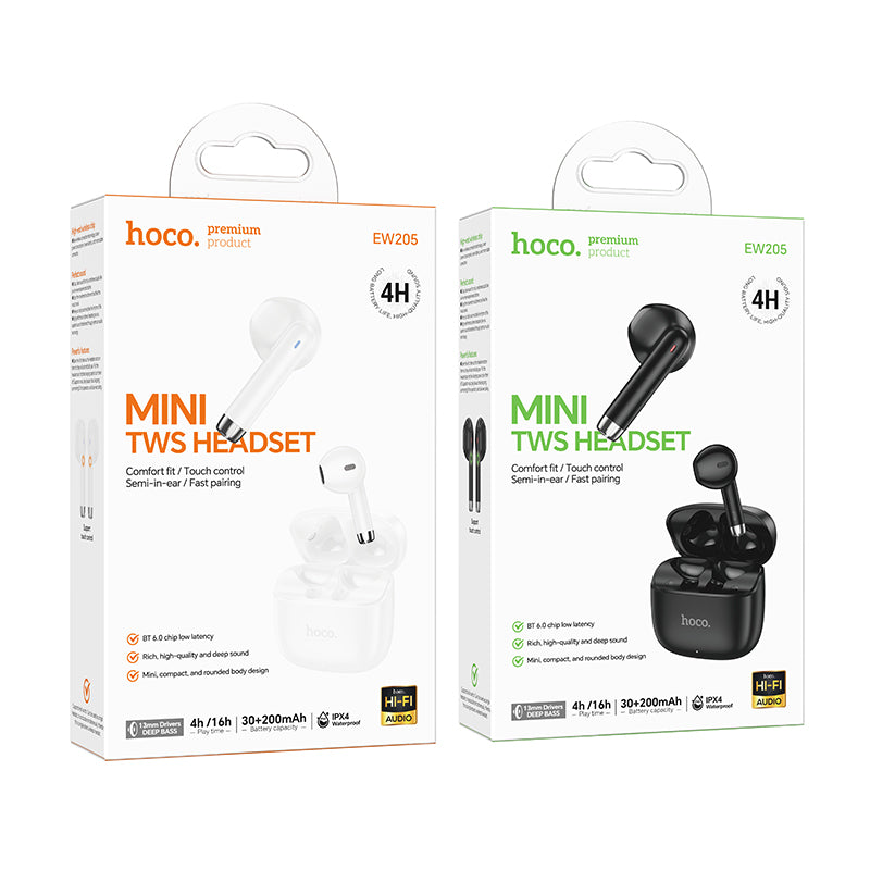 Hoco EW205 True Wireless Bluetooth Earbuds - White