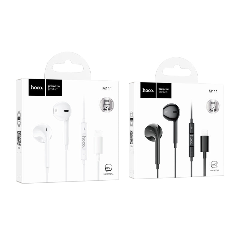 Hoco M111 Plug And Play Primero Digital Lightning Handsfree - Black