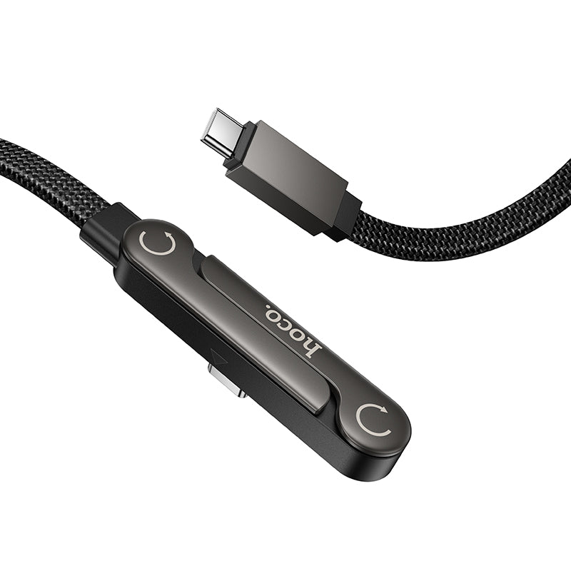 Hoco U150 Stand Cable Exquisite bracket 60W charging data cable C to C - Black