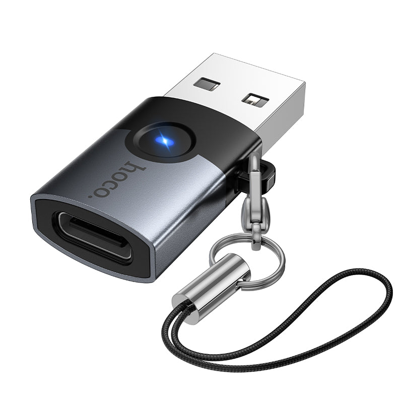 Hoco UA46B Victory USB male to USB-C female adapter - Black
