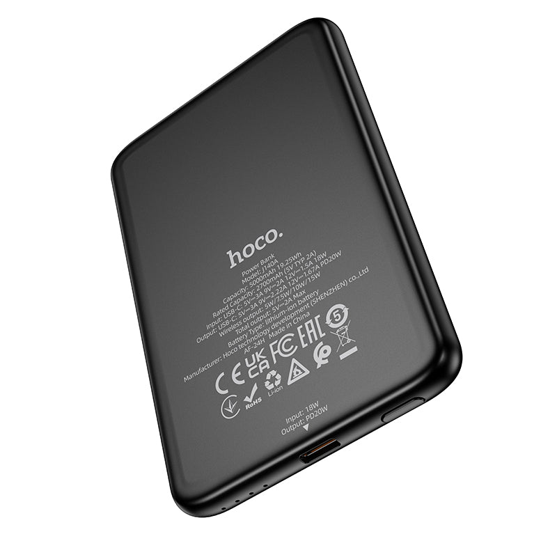 Hoco J140A Tony PD20W ultra-thin magnetic power bank(5000mAh) - Black