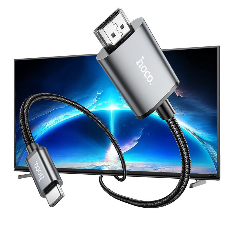 Hoco UA27 HD on-screen cable SB-C Male to HDMI Male - metal grey