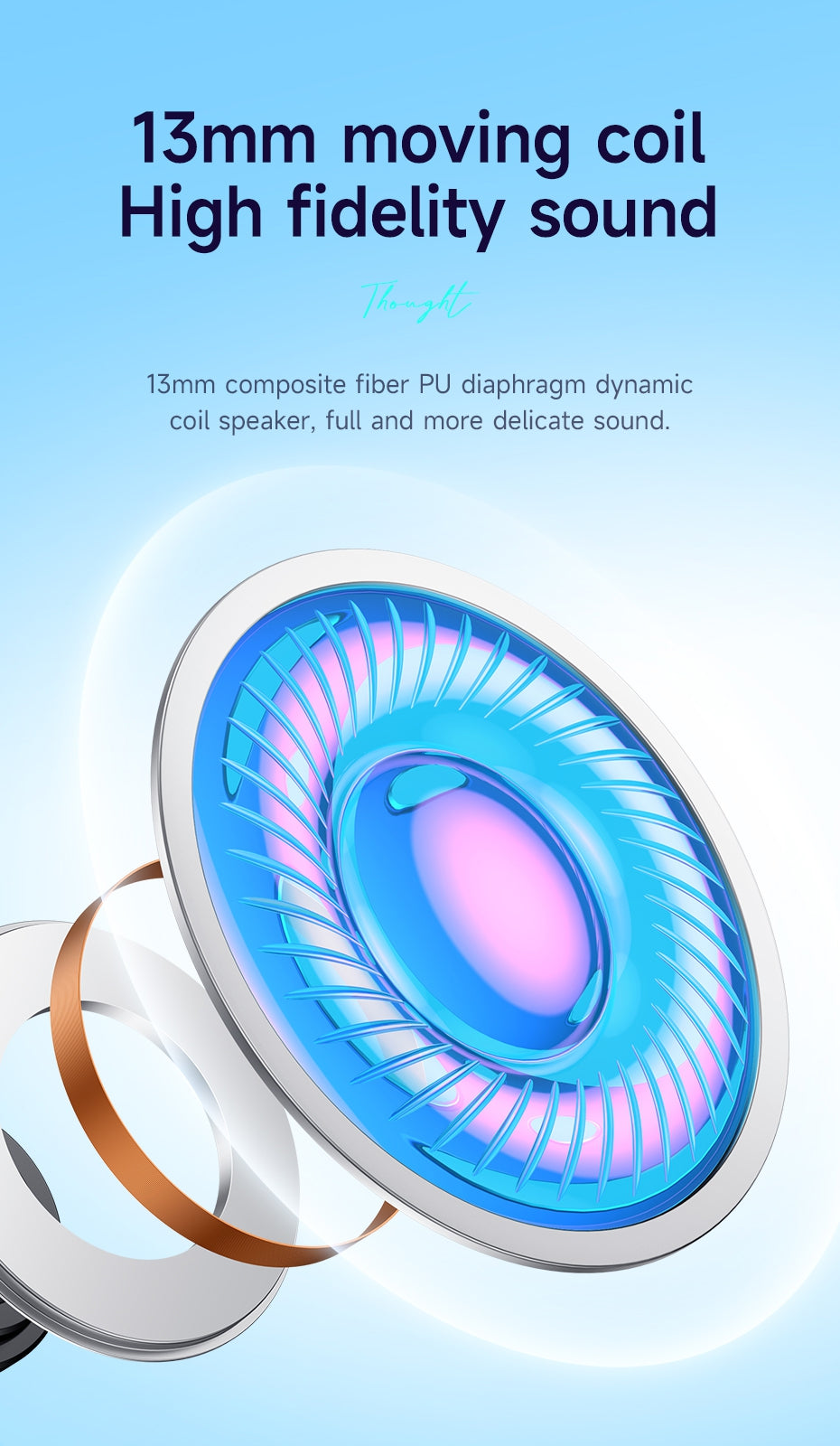 Hoco EQ2 7 Hours Thought Physical Noise Cancellation True Wireless Earphones - White