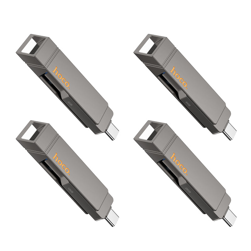 Hoco UD15 Zinc alloy 64GB 5Gbps Clever USB3.2 USB-C flash drive - Metal gray
