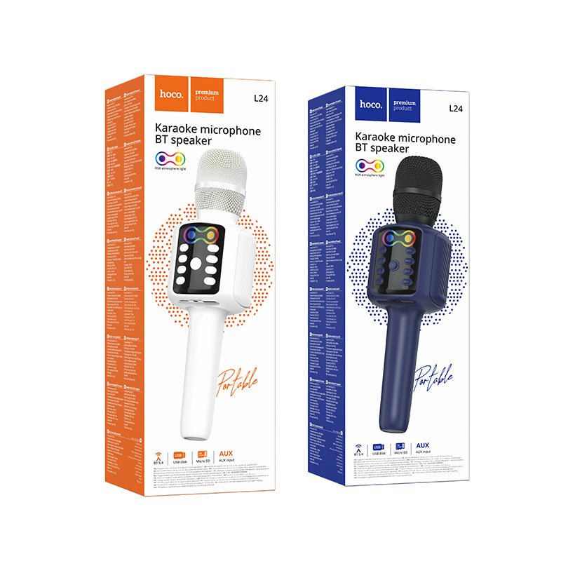 Hoco L24 Shine karaoke microphone - White