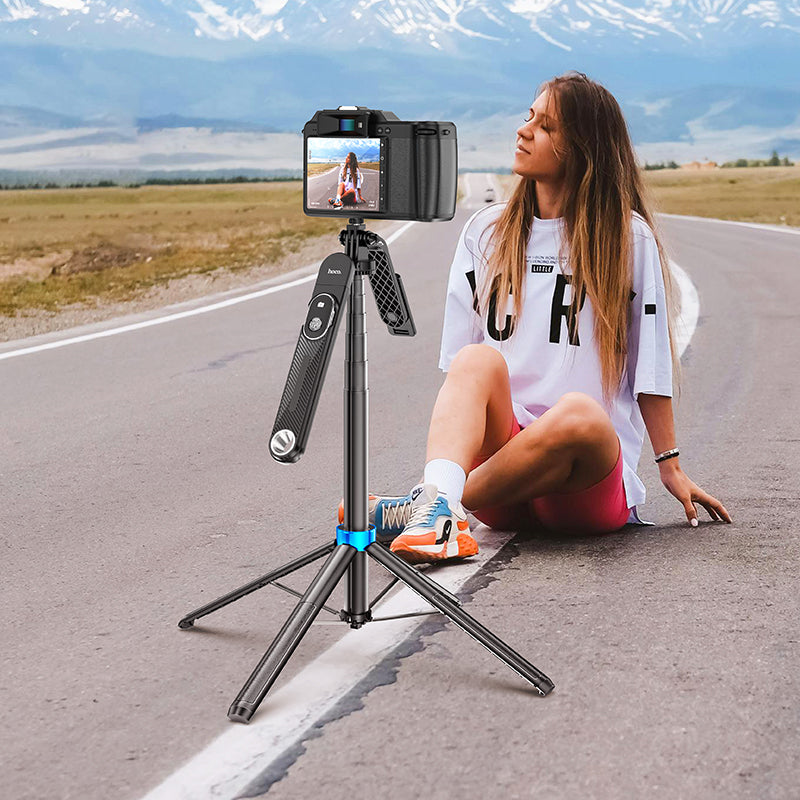 Hoco K22 1.75m Handy aluminum alloy anti-shake live broadcast holder - black
