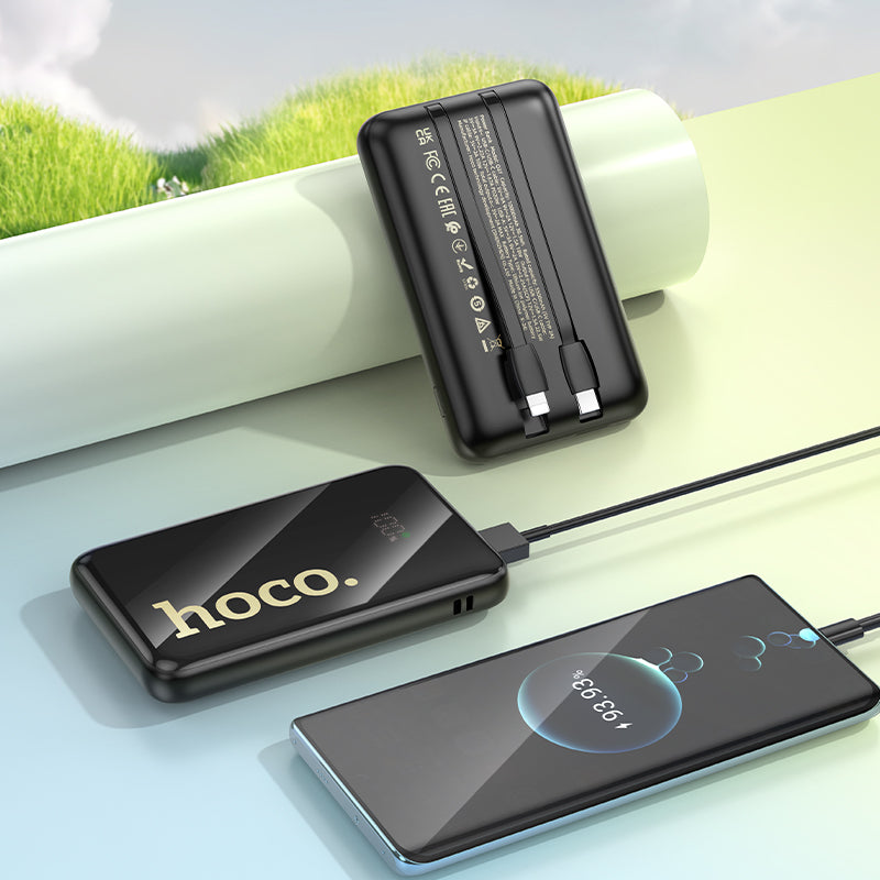 Hoco Q37 Graceful 22.5W power bank with two cables 10000mAh - black