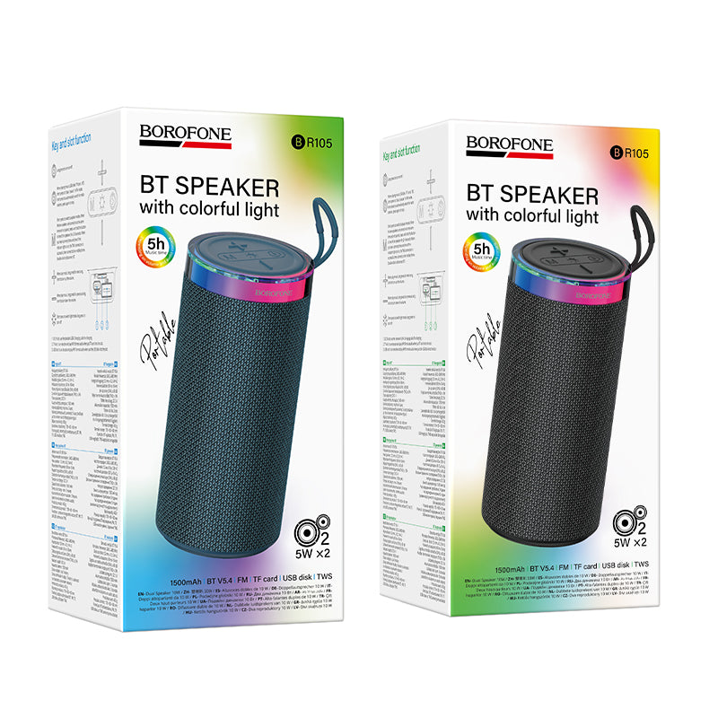 BOROFONE BR105 5Wx2 Loud BT speaker - dark gray
