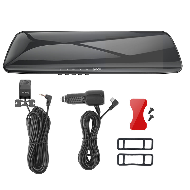 Hoco DV4 4.5-inch rearview mirror Dash Camera dual-channel - Iron Gray