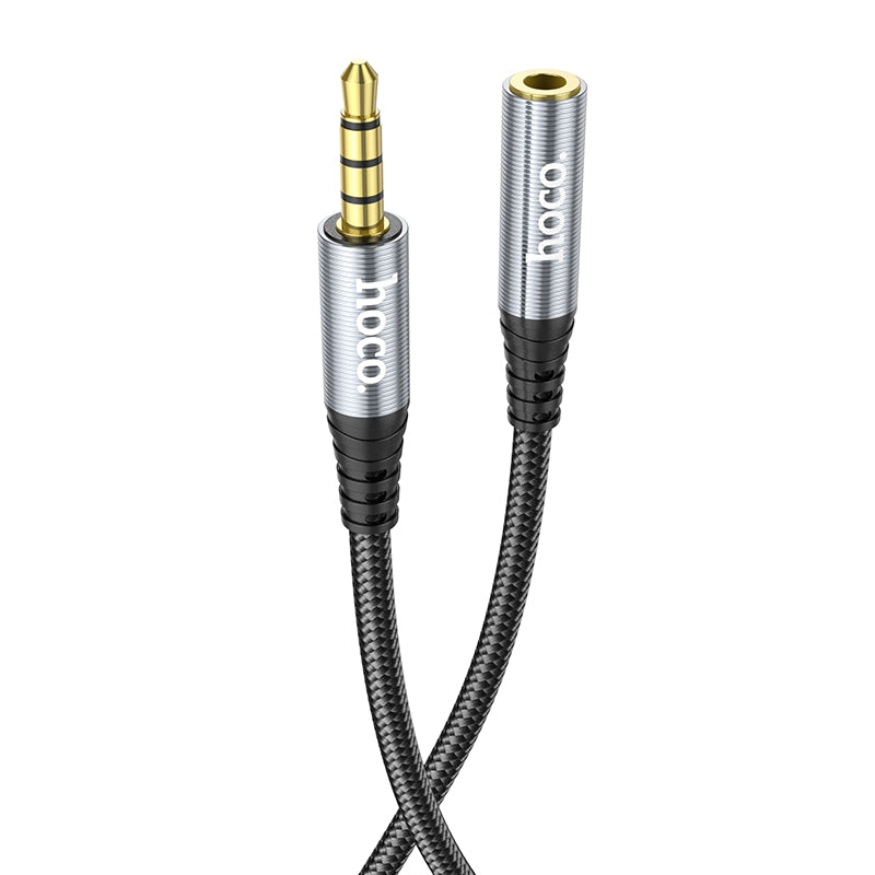 Hoco UPA20 3.5 audio extension cable male to female(L=1M) - metal grey