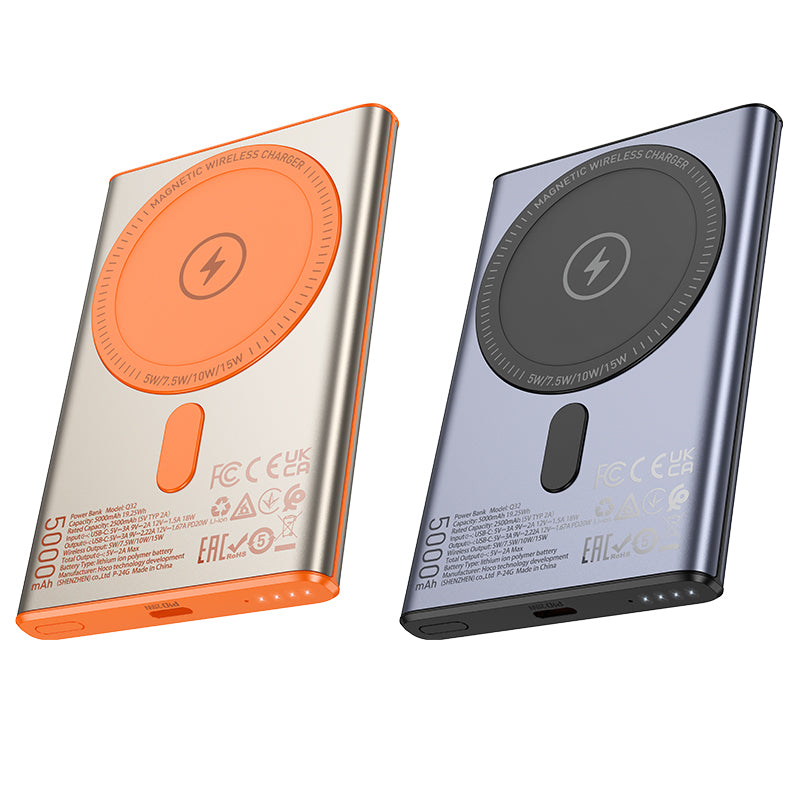 Hoco Q32 CCC 5000mAh Bird PD20W wireless magnetic power bank (MagSafe Compatible) - Metal gray
