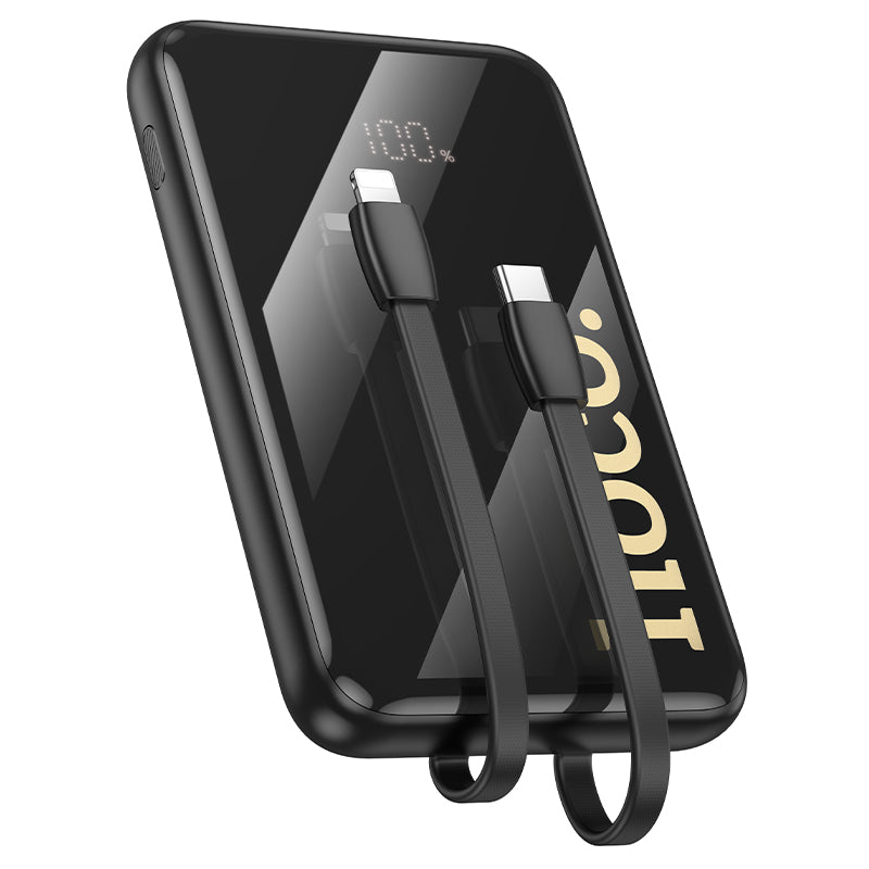 Hoco Q37 Graceful 22.5W power bank with two cables 10000mAh - black