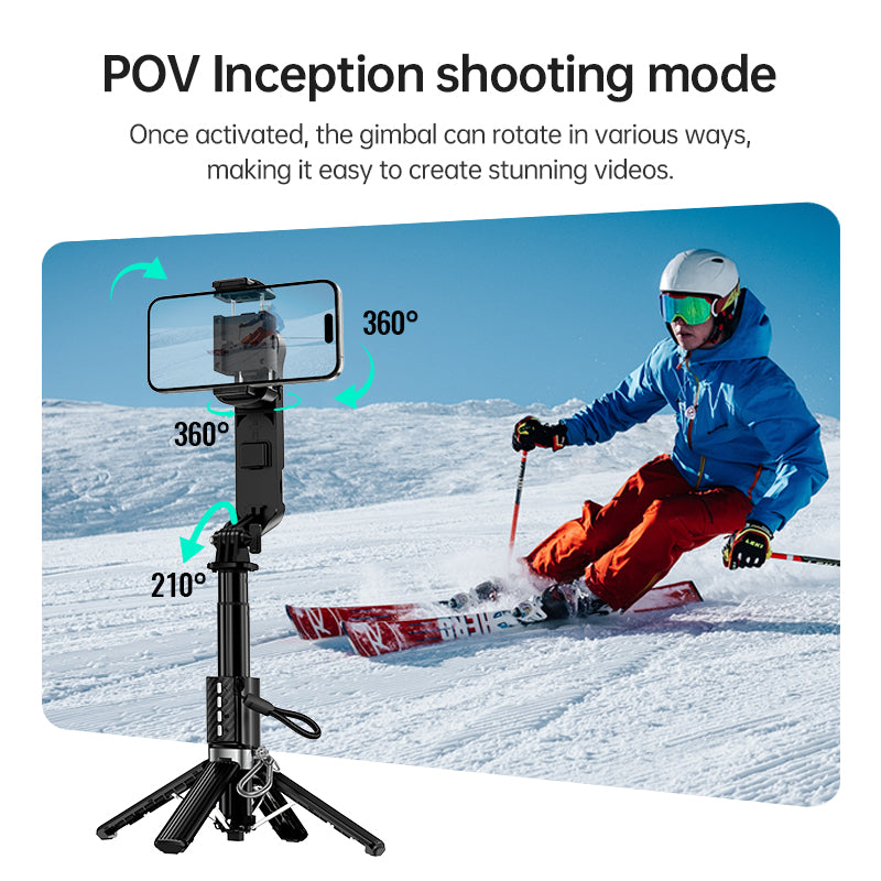 Hoco DYY06 Mini Gimbal 104cm handheld stabilizer selfie stick - Black