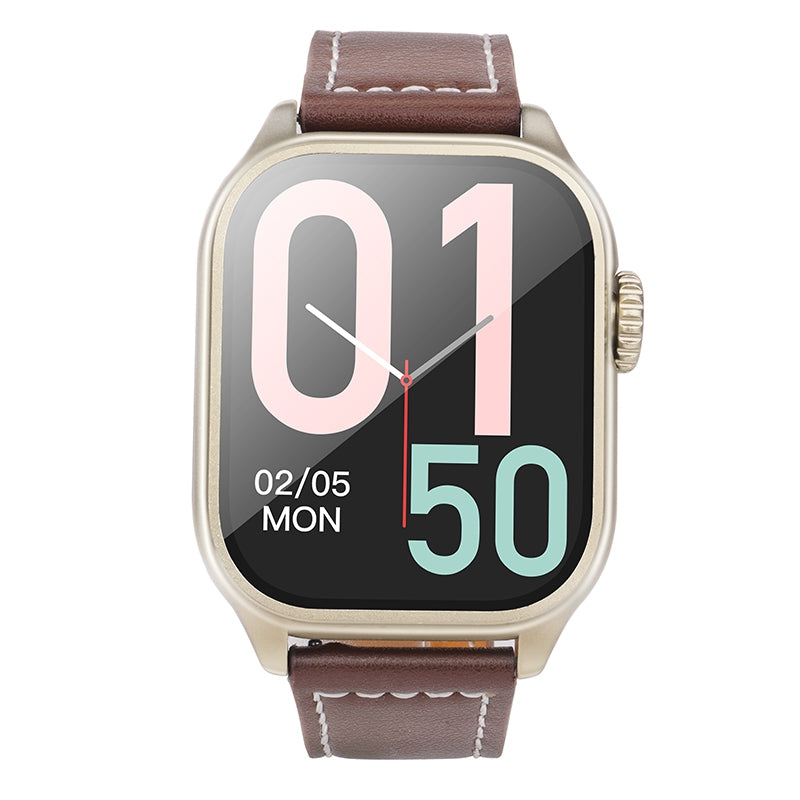Hoco Y17 51mm Leather Smart Sports Watch Call Version - Black